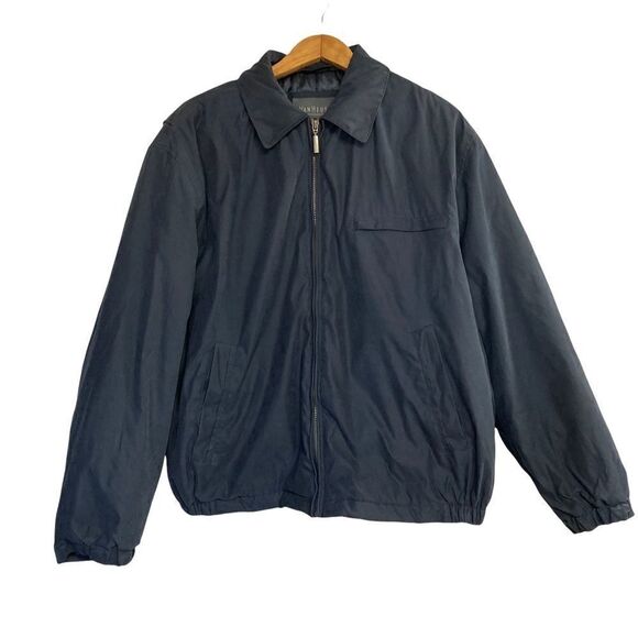 VAN HEUSEN, Men’s Blue Lined Jacket/Coat, Size Large, Front Zipper - Picture 1 of 11